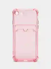 Розовый чехол для iPhone 7, 8, SE 2020, с карманом для карт