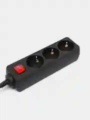 Черный удлинитель с выключателем Perfeo Powermate, 3 розетки