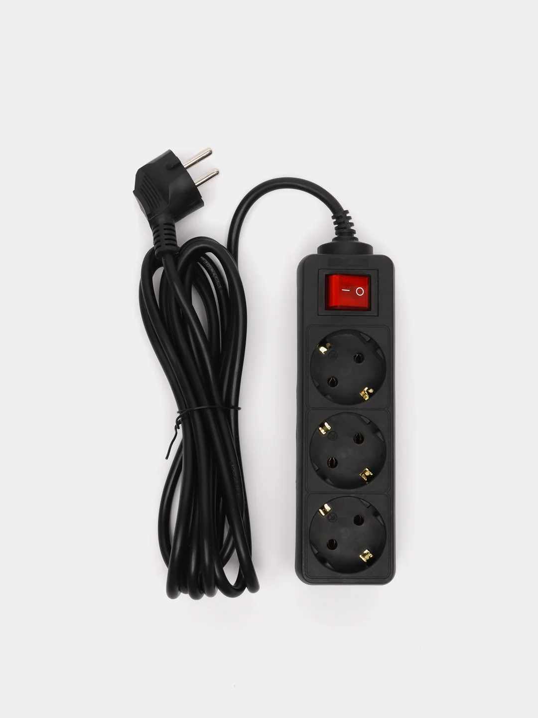 Черный удлинитель с выключателем Perfeo Powermate, 3 розетки