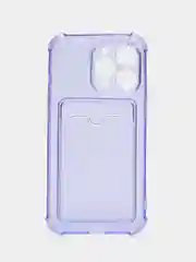 Лавандовый чехол для iPhone 13 Pro, с карманом для карт