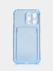 Синий чехол для iPhone 13 Pro, с карманом для карт
