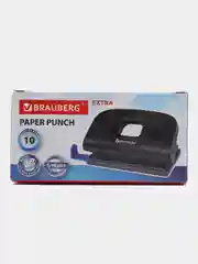 Дырокол BRAUBERG "Extra", до 10 листов, черный, 229090