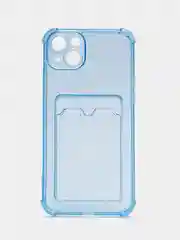 Синий чехол для iPhone 14 Plus, с карманом для карт