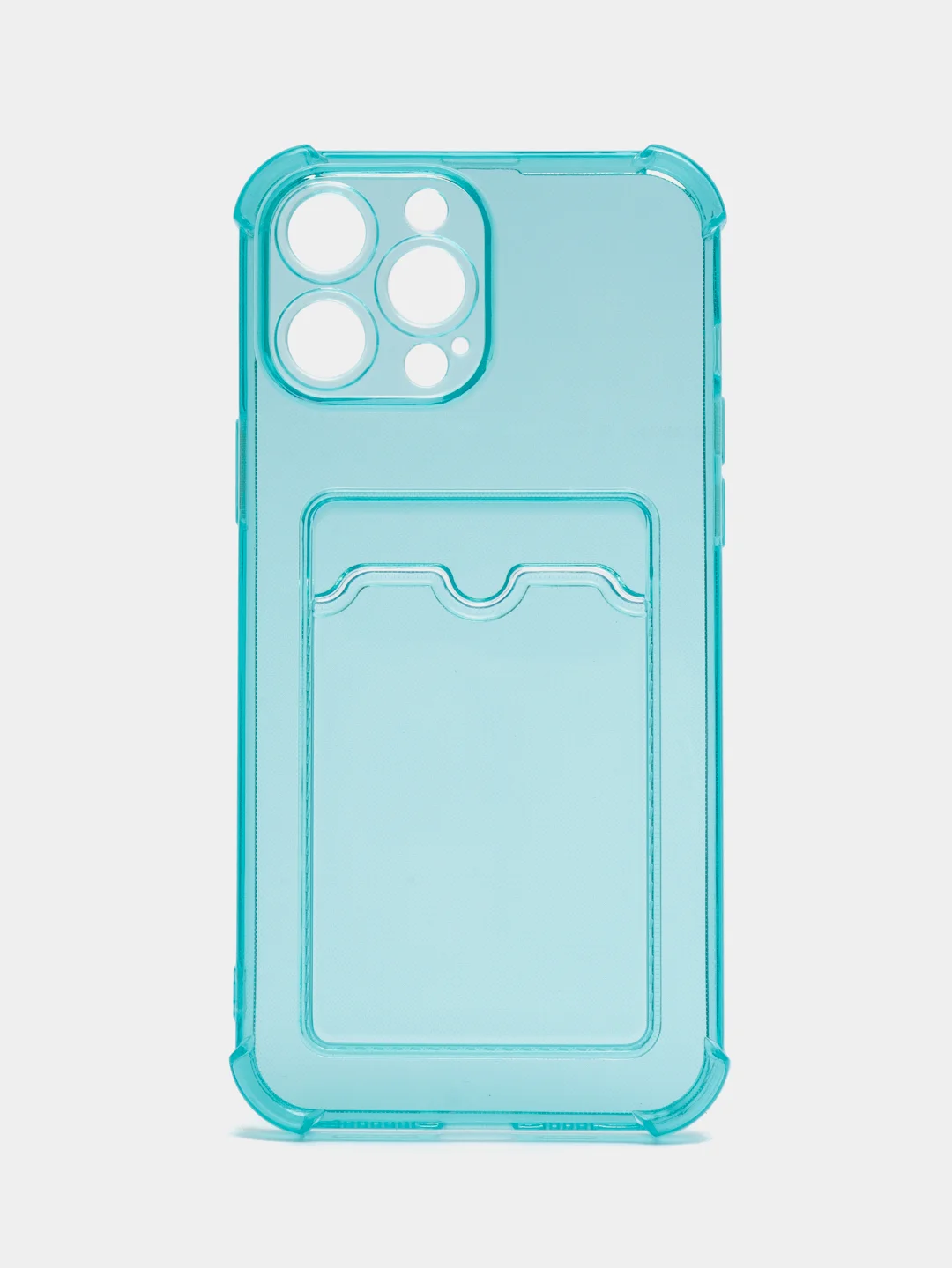 Бирюзовый чехол для iPhone 13 Pro Max с карманом для карт