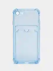 Синий чехол для iPhone 7, 8, SE 2020, с карманом для карт