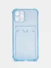 Синий чехол для iPhone 12 Pro, с карманом для карт