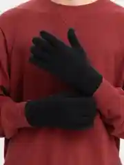 Черный перчатки мужские, вязанные, шерстяные