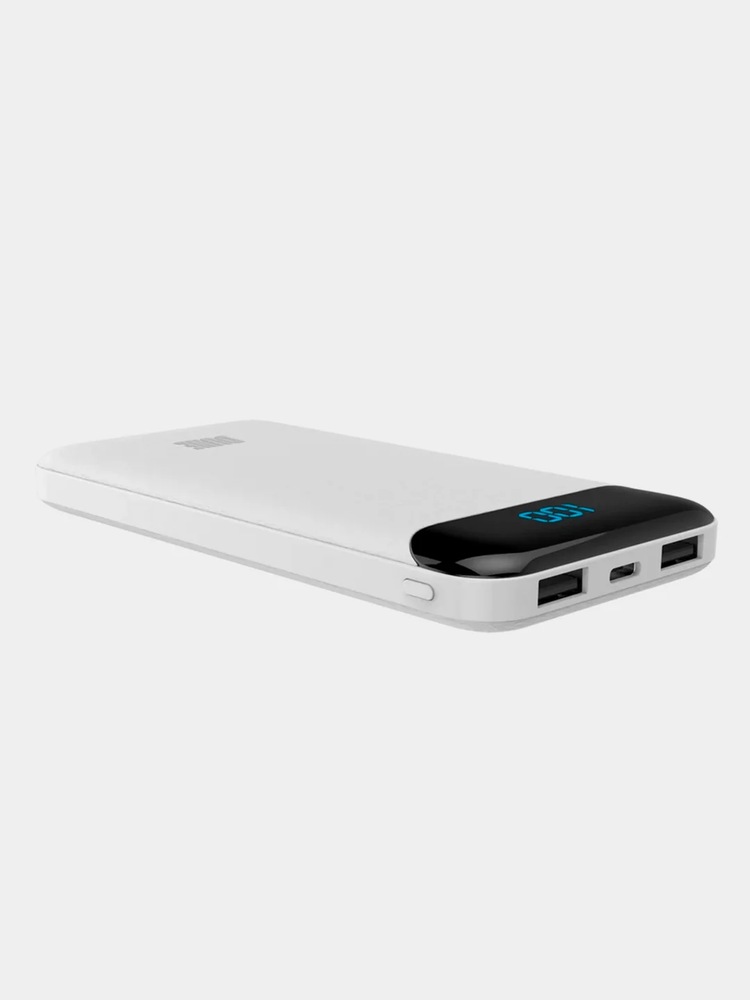 Белый внешний аккумулятор Perfeo Powerbank Dune 10000 mAh, LED дисплей, Type-C, 2 USB х 2.1А