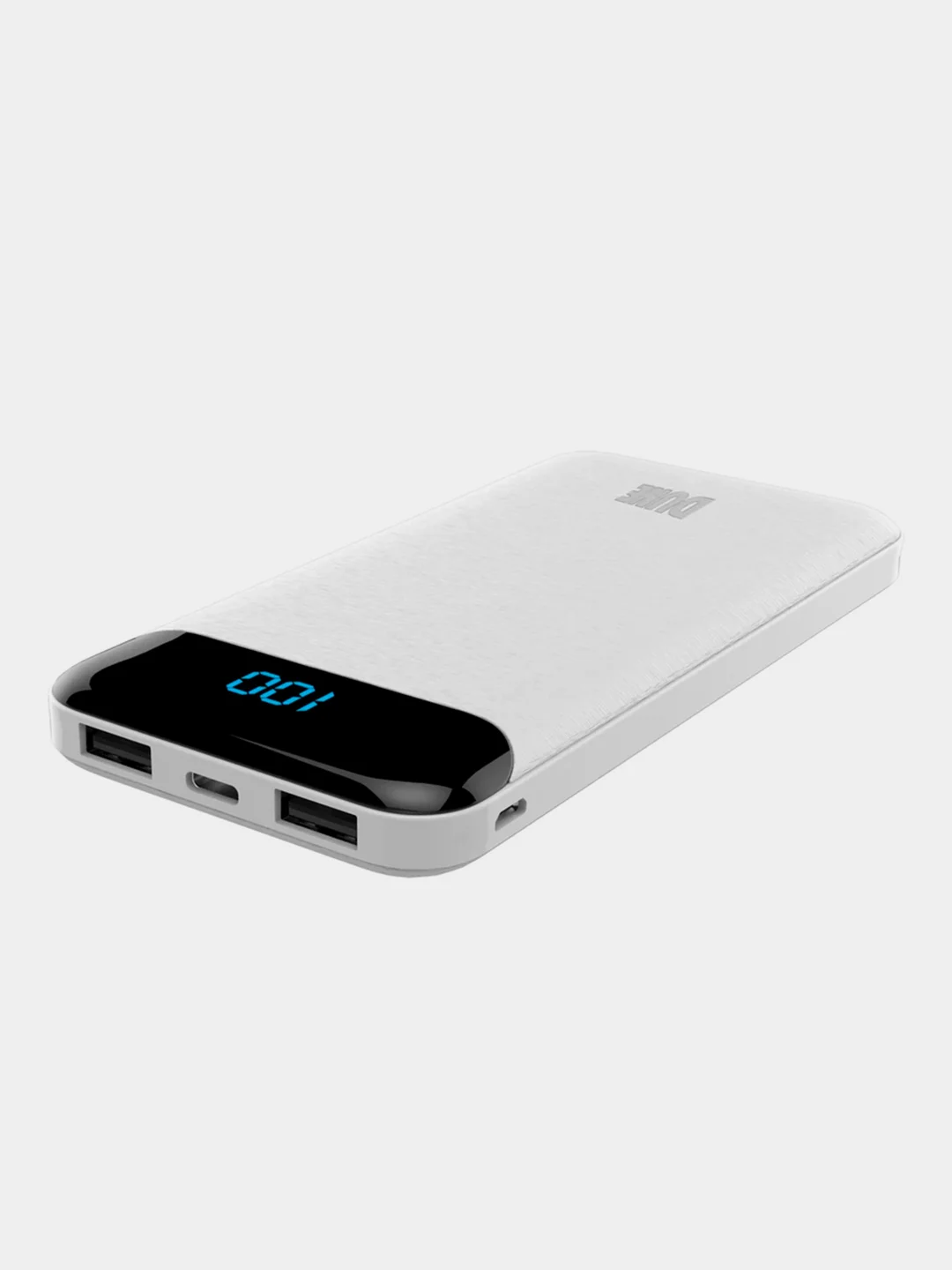 Белый внешний аккумулятор Perfeo Powerbank Dune 10000 mAh, LED дисплей, Type-C, 2 USB х 2.1А