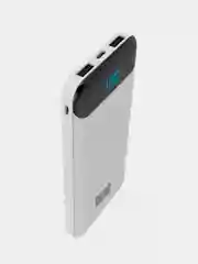 Белый внешний аккумулятор Perfeo Powerbank Dune 10000 mAh, LED дисплей, Type-C, 2 USB х 2.1А