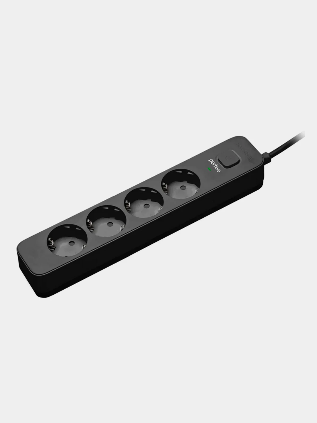 Черный сетевой фильтр Perfeo POWER STREAM 4 розетки, 2.5 кВт