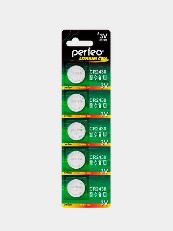 Батарейки дисковые литиевые Perfeo CR2430 Lithium Cell, 5 штук