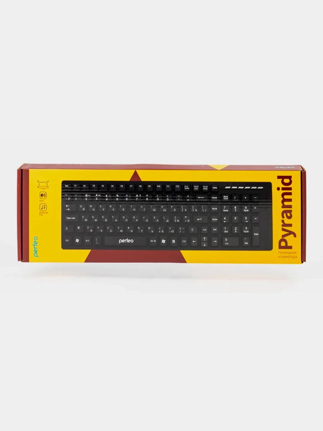 Черный клавиатура проводная Perfeo Pyramid Multimedia, USB