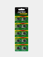 Батарейки дисковые алкалиновые Perfeo LR1130 (389A, AG10) Alkaline Cell, 10 штук