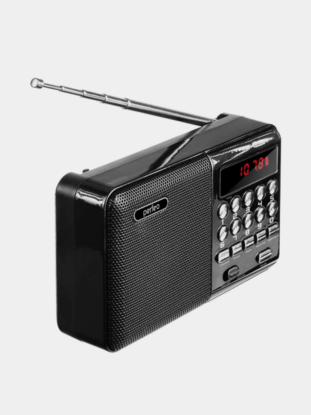 Красный радиоприемник цифровой Perfeo PALM FM 87.5-108МГц/MP3/USB/SD/1200mAh