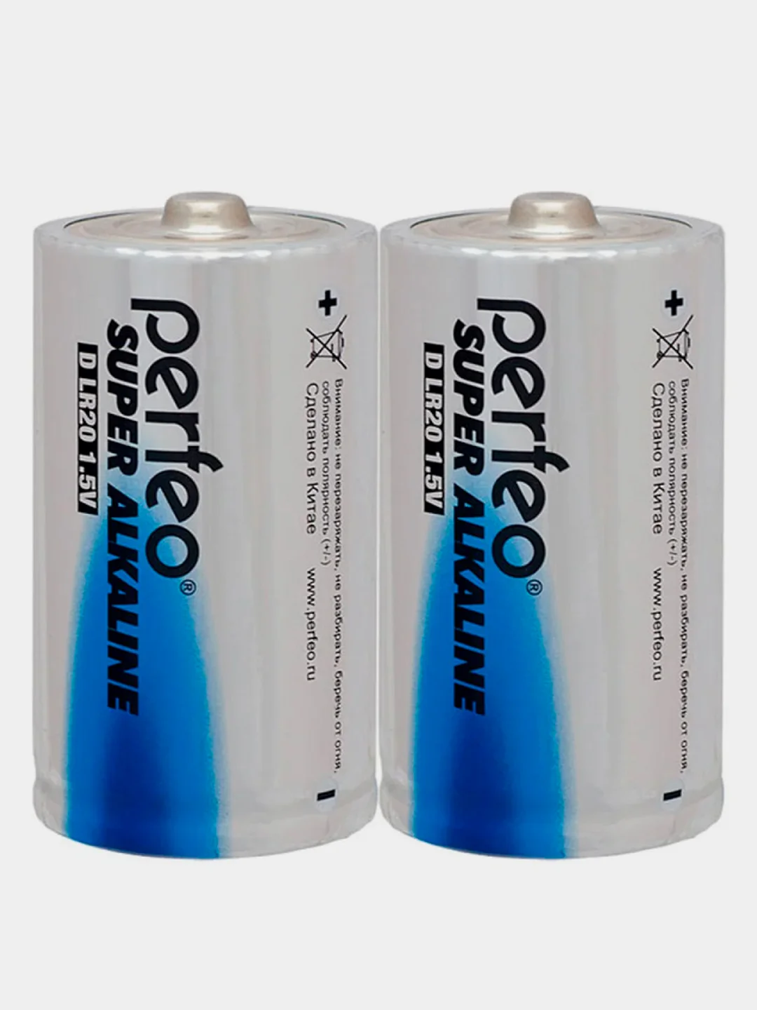 Батарейки алкалиновые Perfeo Super Alkaline LR20, "D", 2 штуки