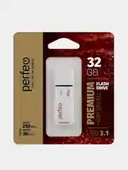 Белый usb флеш-накопитель Perfeo C15 32GB High Speed, USB 3.1