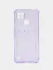 Лавандовый чехол противоударный для Realme C21 / Реалми С21 прозрачный, с карманом для карты