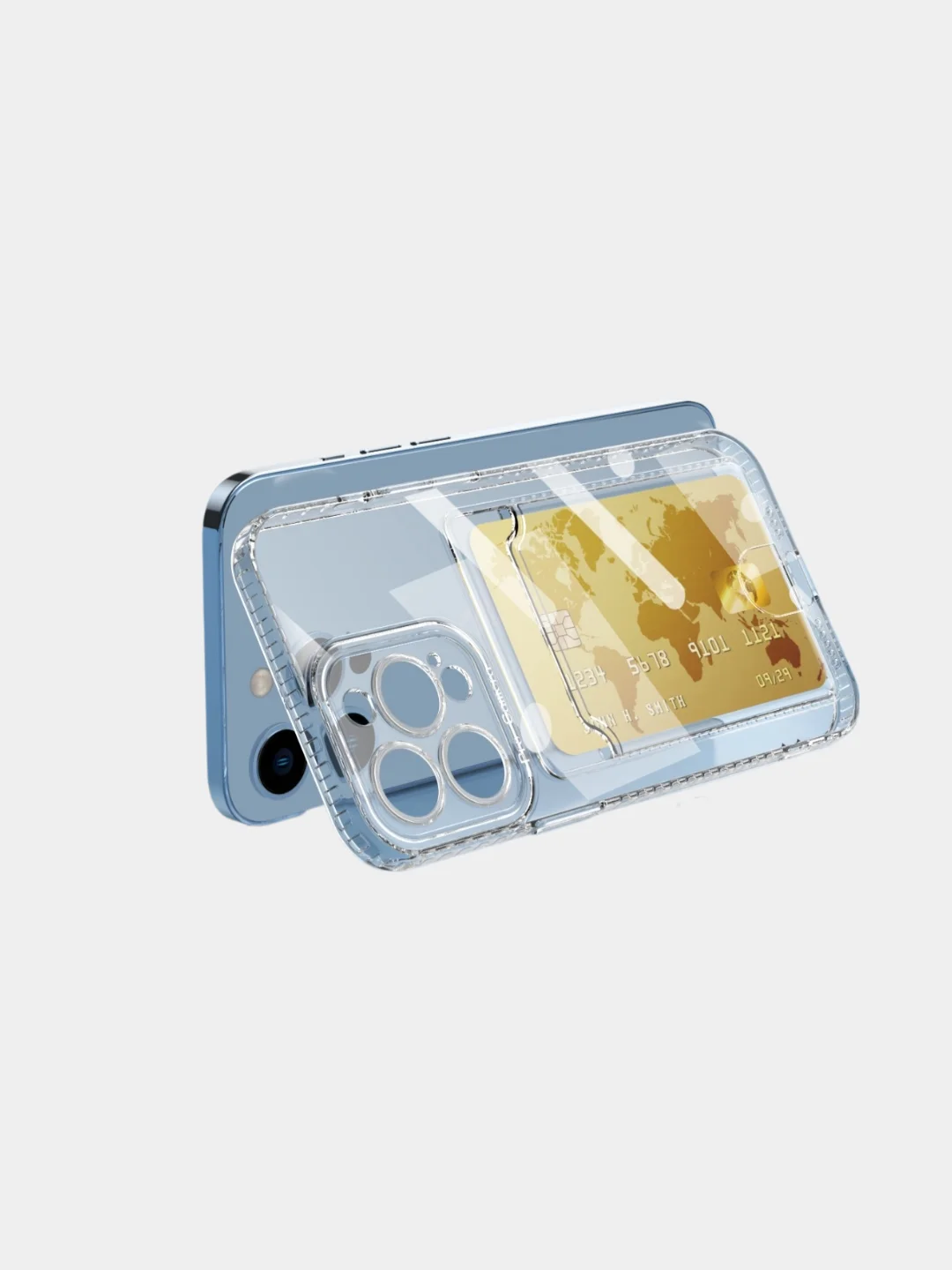 Черный чехол с карманом для карт iPhone 11 12 13 / 14 Pro Max Plus / XR айфон про макс прозрачный