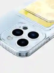 Черный чехол с карманом для карт iPhone 11 12 13 / 14 Pro Max Plus / XR айфон про макс прозрачный