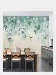 Фотообои 3D на стену флизелиновые VEROL "Листья" 300*283 см, обои моющиеся