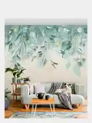 Фотообои 3D на стену флизелиновые VEROL "Листья" 300*283 см, обои моющиеся