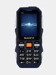Черный мобильный телефон Maxvi P100, ударопрочный