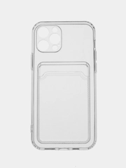 Чехол защитный для iPhone 7, 8 Plus, Xs, Xr, 11, 12, 13, 14 Pro Max, с карманом для карт