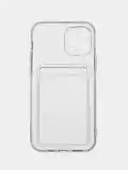 Прозрачный чехол защитный для iPhone 7, 8 Plus, Xs, Xr, 11, 12, 13, 14 Pro Max, с карманом для карт