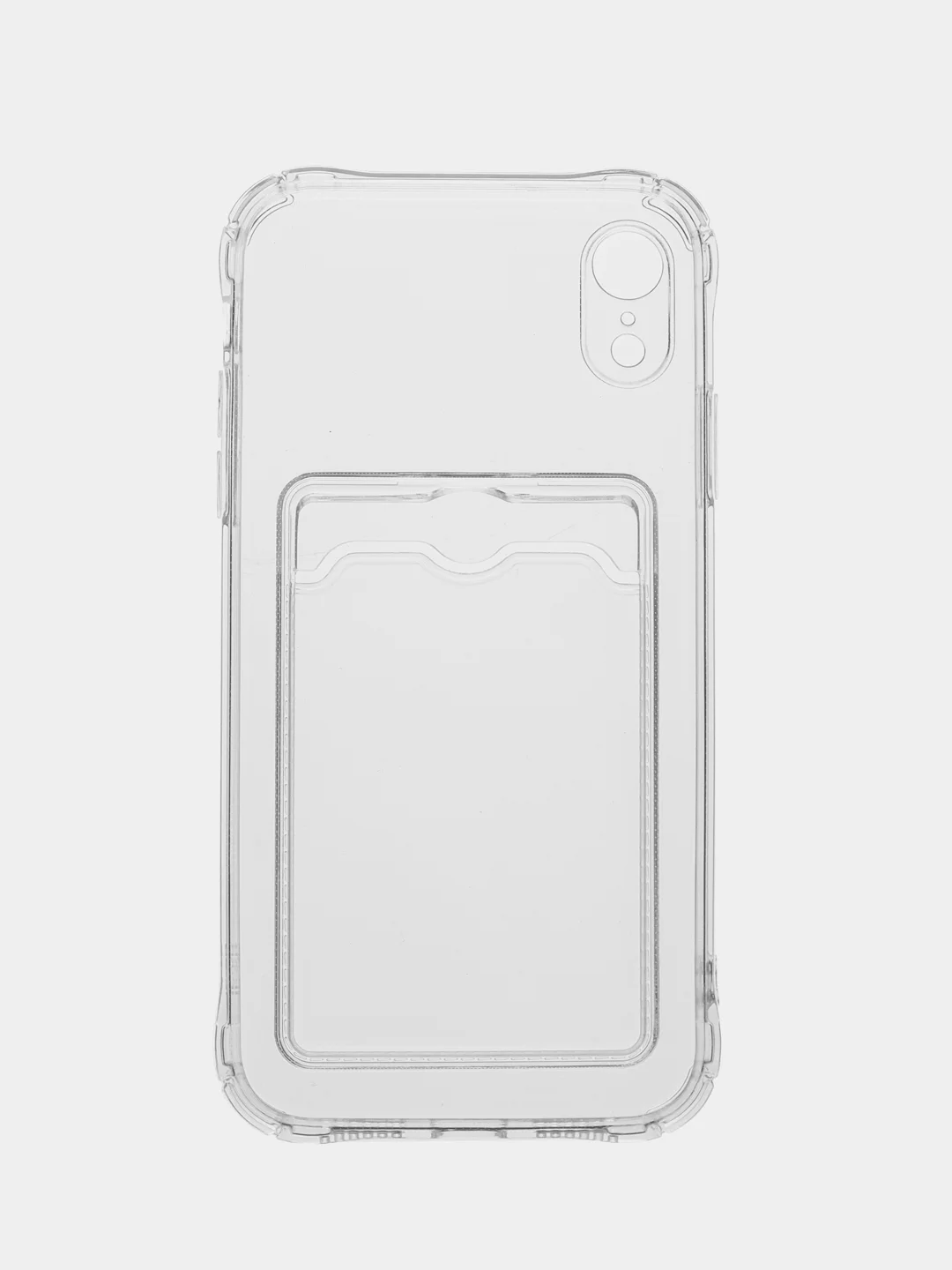 Прозрачный чехол для iPhone 7/8 Plus/XR/11/12/13/Pro/Pro Max, силиконовый, с карманом для карт