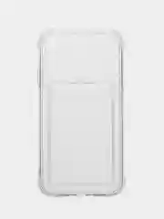 Прозрачный чехол для iPhone 7/8 Plus/XR/11/12/13/Pro/Pro Max, силиконовый, с карманом для карт