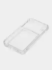 Прозрачный чехол для iPhone 7/8 Plus/XR/11/12/13/Pro/Pro Max, силиконовый, с карманом для карт