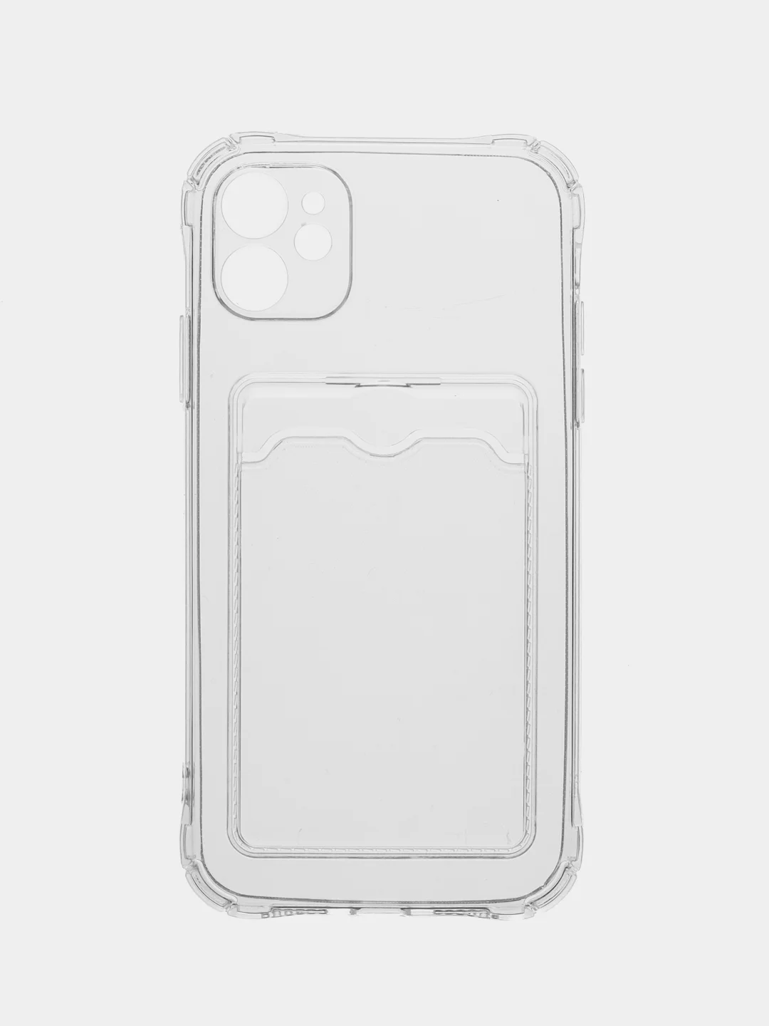 Прозрачный чехол для iPhone 7/8 Plus/XR/11/12/13/Pro/Pro Max, силиконовый, с карманом для карт