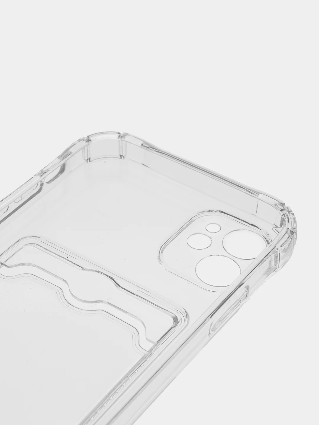 Прозрачный чехол для iPhone 7/8 Plus/XR/11/12/13/Pro/Pro Max, силиконовый, с карманом для карт