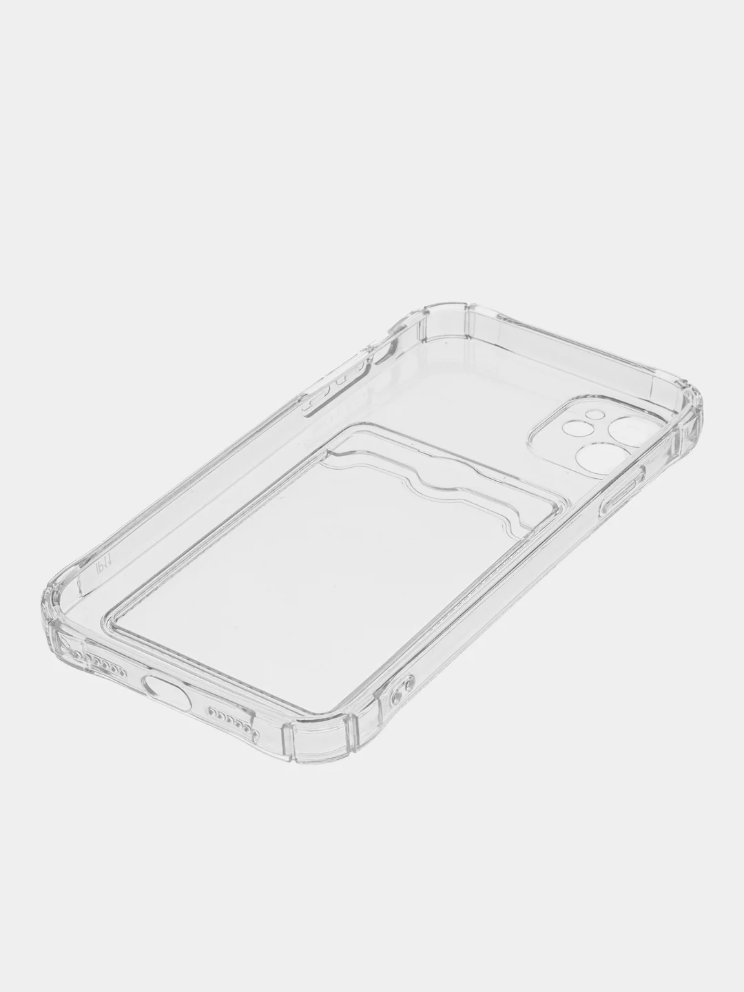Прозрачный чехол для iPhone 7/8 Plus/XR/11/12/13/Pro/Pro Max, силиконовый, с карманом для карт