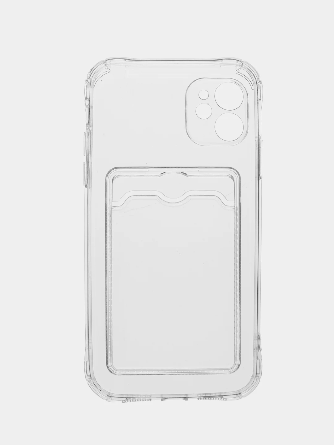 Прозрачный чехол для iPhone 7/8 Plus/XR/11/12/13/Pro/Pro Max, силиконовый, с карманом для карт