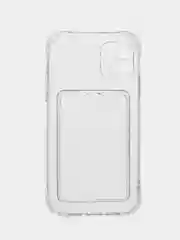 Прозрачный чехол для iPhone 7/8 Plus/XR/11/12/13/Pro/Pro Max, силиконовый, с карманом для карт