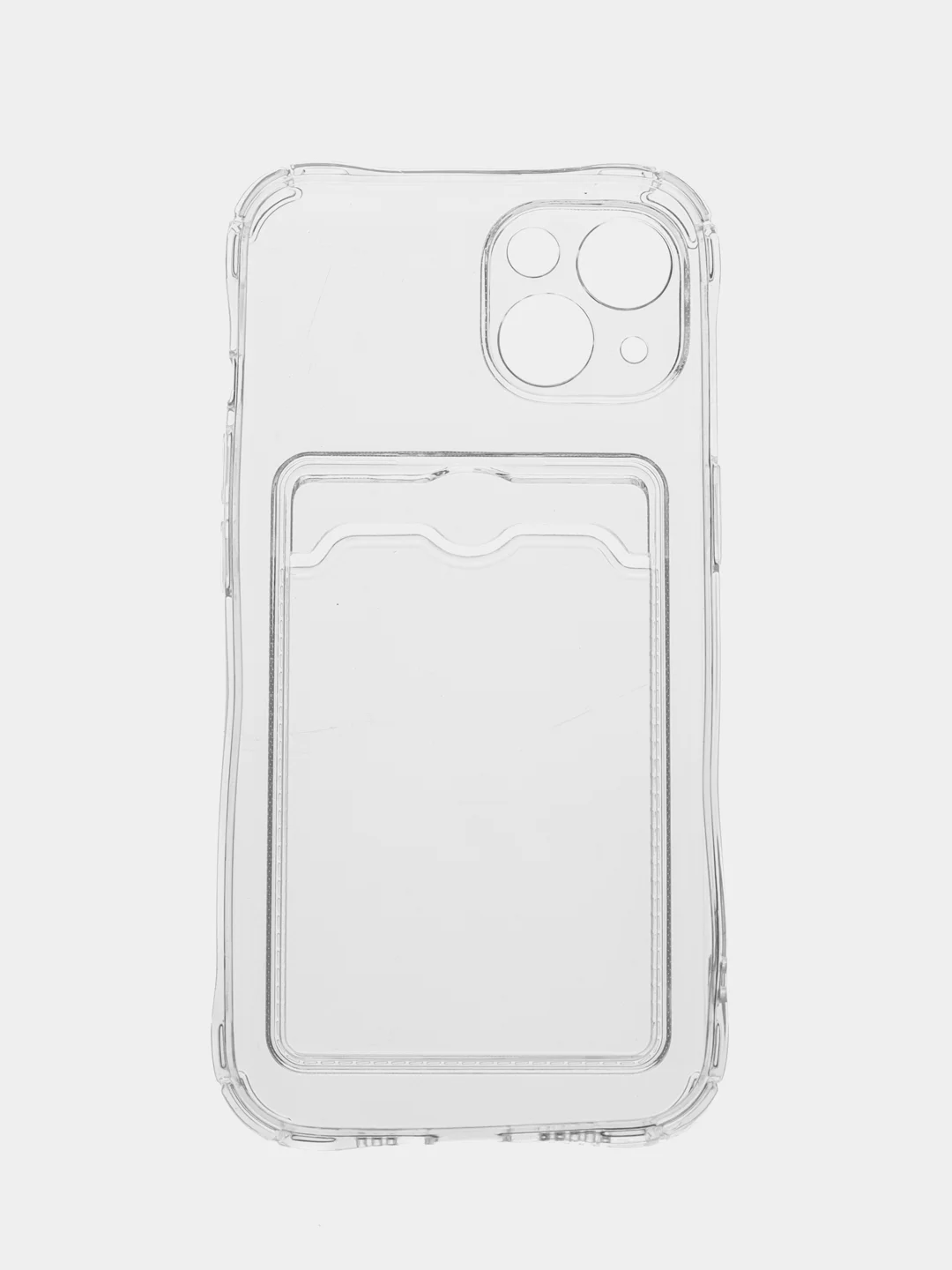Прозрачный чехол для iPhone 7/8 Plus/XR/11/12/13/Pro/Pro Max, силиконовый, с карманом для карт
