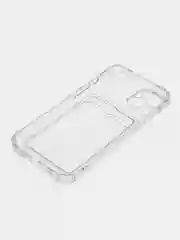 Прозрачный чехол для iPhone 7/8 Plus/XR/11/12/13/Pro/Pro Max, силиконовый, с карманом для карт
