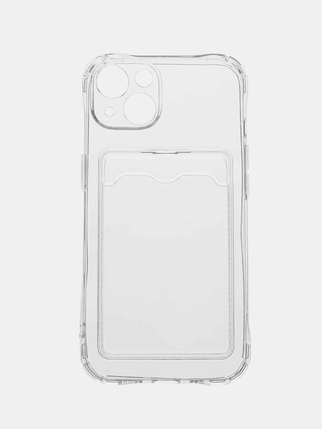 Прозрачный чехол для iPhone 7/8 Plus/XR/11/12/13/Pro/Pro Max, силиконовый, с карманом для карт