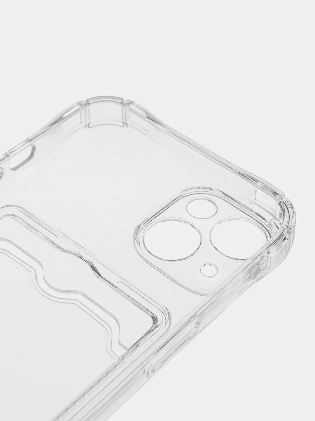 Прозрачный чехол для iPhone 7/8 Plus/XR/11/12/13/Pro/Pro Max, силиконовый, с карманом для карт