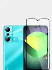 Прозрачный защитное стекло BROSCORP для Infinix Hot 20i, с олеофобным покрытием и черной рамкой