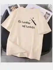 Кремовый футболка женская с печатью "Its LeviOsa, not LeviosA", по мотивам Гарри Поттера
