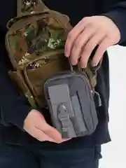 Серый сумка тактическая на пояс или на рюкзак, подсумок