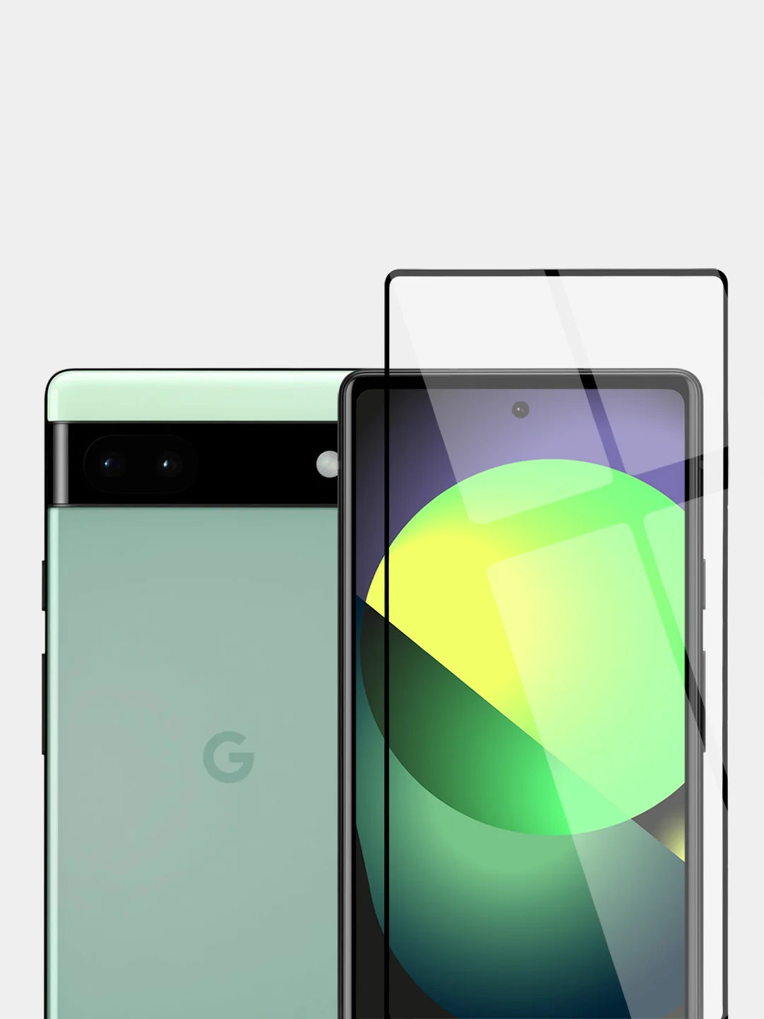 Прозрачный 1-2 шт стекло для Google Pixel 6A защитное BROSCORP с олеофобным покрытием и черной рамкой