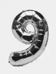 Шар фольгированный "Цифра", 98-115 см, серебряный