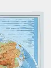 Интерактивная карта Мир Физическая Полушария 1:37М/с ламинацией/ с европодвесом,101х69см