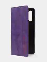 Фиолетовый чехол-книжка для Samsung A13 из нубука Super Creative