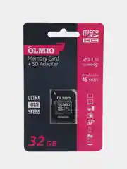 Карта памяти microSDXC OLMIO 10 UHS-I 32, 64, 128, 256 GB, c адаптером