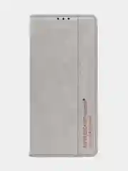 Серый чехол-книжка для Samsung A13 из нубука Super Creative